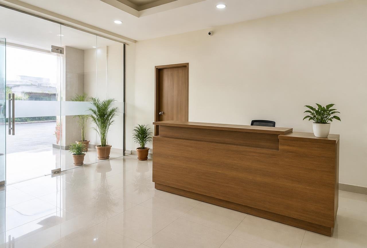 Reception at the Axar Plastic Industries office in Anand, Gujarat